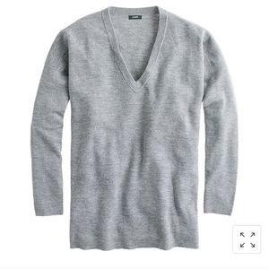 J. Crew Merino Wool Pocket V Neck Sweater Gray XS